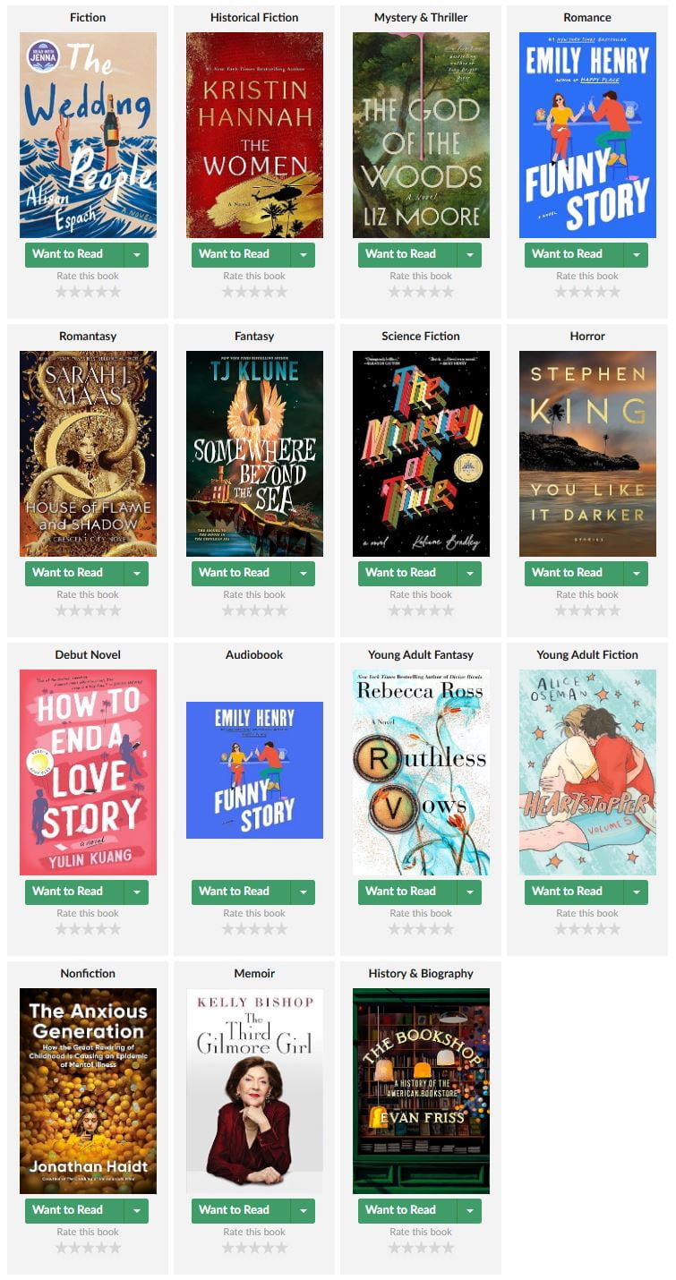 Goodreads Choice Awards 2024 Canandaigua Academy Library